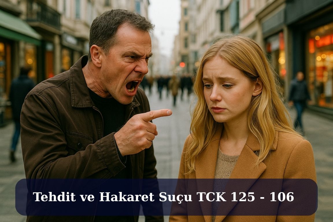 Tehdit ve Hakaret Suçu TCK 125 - 106 1 Bir erkek, kamuya açık alanda kadına bağırarak tehditte bulunuyor