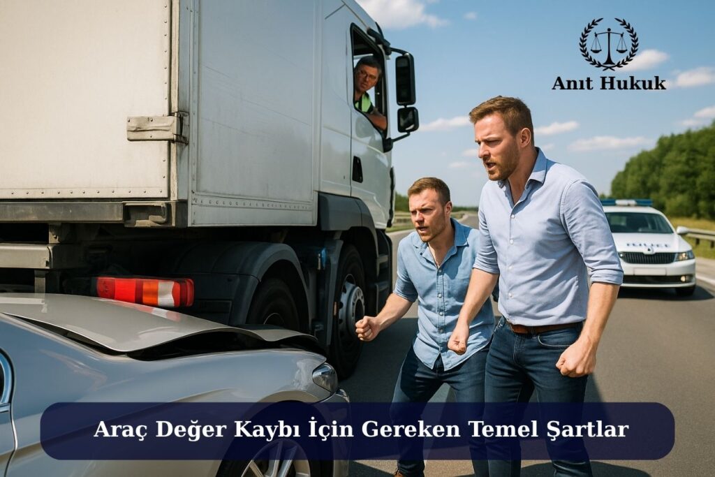 Araç Değer Kaybı Davası Şartları Nelerdir? – 2025 Güncel Rehber 2 Kaza sonrası araç değer kaybını tartışan sürücüler ve olay yerine gelen polis