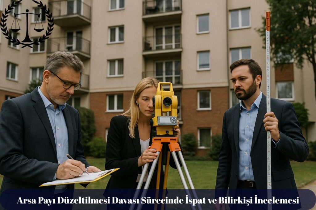 Arsa payı düzeltilmesi davasında bilirkişi ölçüm ve inceleme çalışması yapan uzmanlar